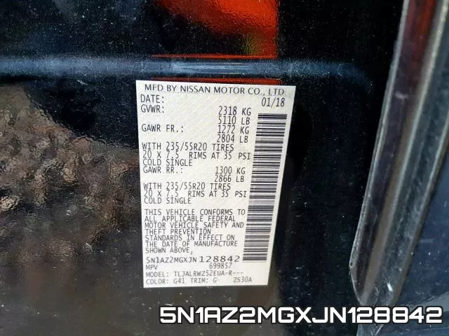 5N1AZ2MGXJN128842 фото 2