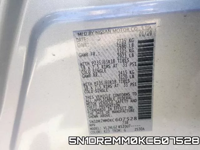 5N1DR2MM0KC607528 фото 2