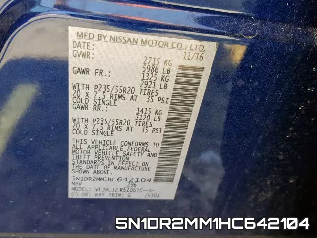 5N1DR2MM1HC642104 фото 2