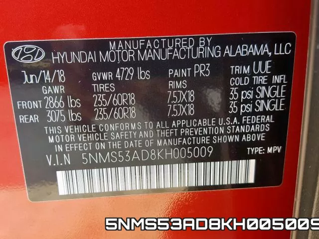 5NMS53AD8KH005009 фото 2