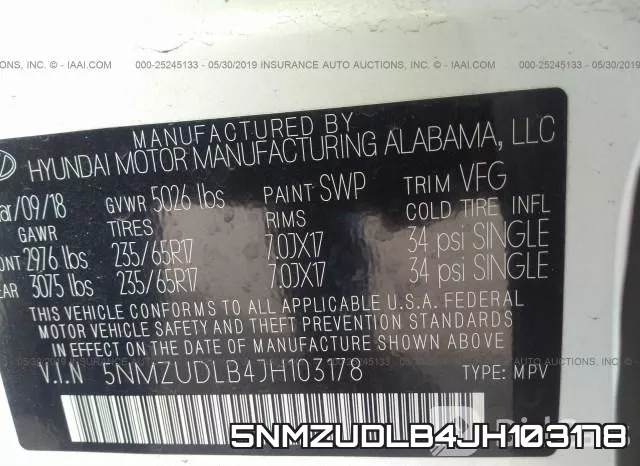 5NMZUDLB4JH103178 фото 10