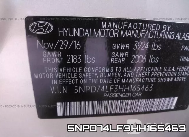 5NPD74LF3HH165463 фото 9