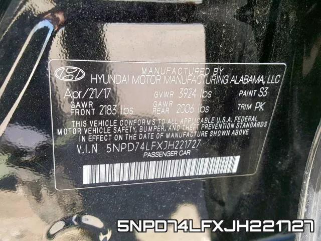 5NPD74LFXJH221727 фото 2