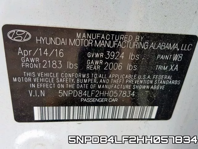 5NPD84LF2HH057834 фото 2
