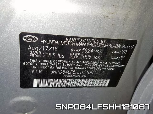 5NPD84LF5HH121087 фото 2