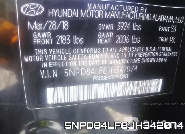 5NPD84LF8JH342074 фото 10