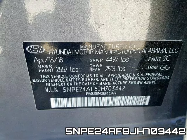 5NPE24AF8JH703442 фото 2