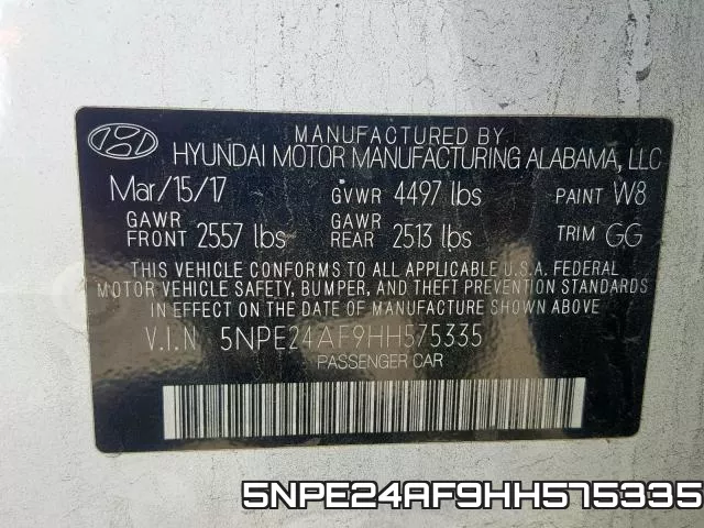 5NPE24AF9HH575335 фото 2