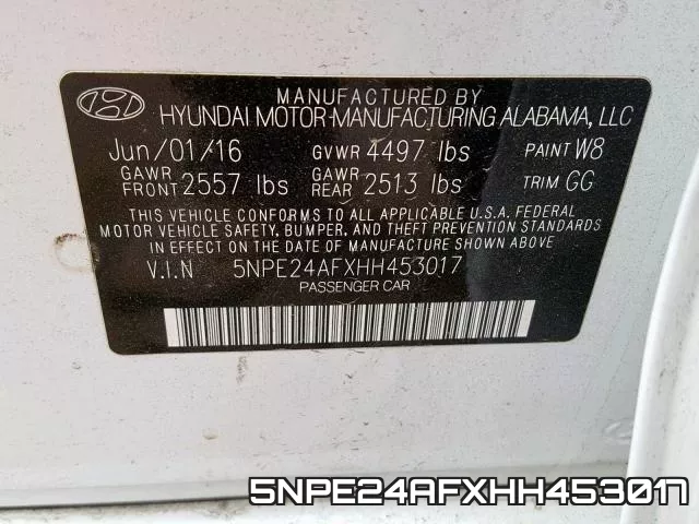 5NPE24AFXHH453017 фото 2