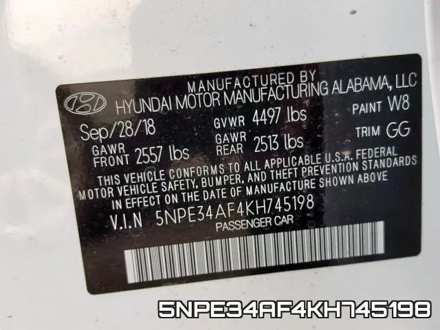 5NPE34AF4KH745198 фото 2