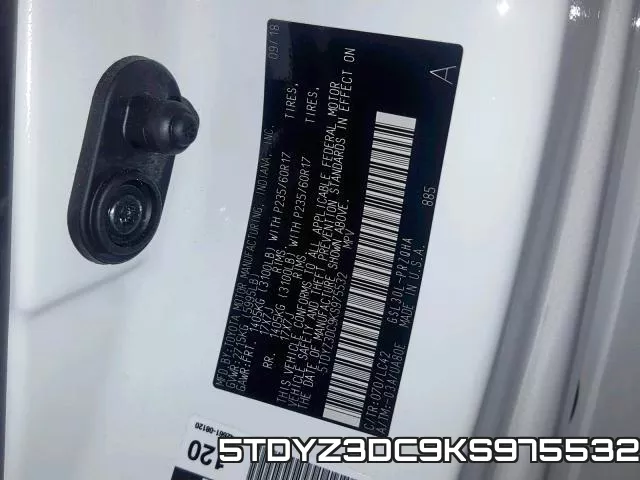 5TDYZ3DC9KS975532 фото 2