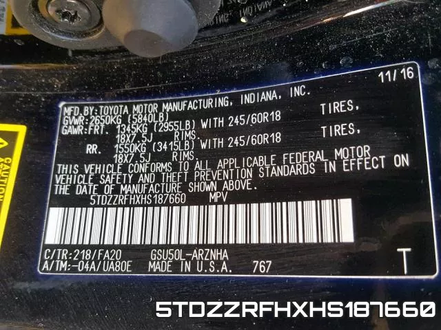 5TDZZRFHXHS187660 фото 2