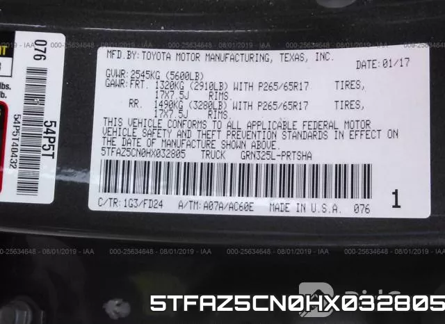 5TFAZ5CN0HX032805 фото 10