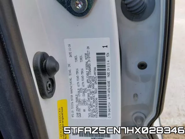 5TFAZ5CN7HX028346 фото 2