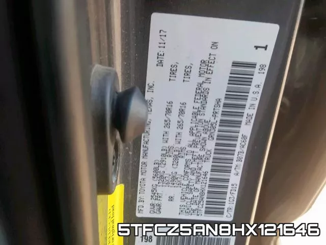 5TFCZ5AN8HX121646 фото 2