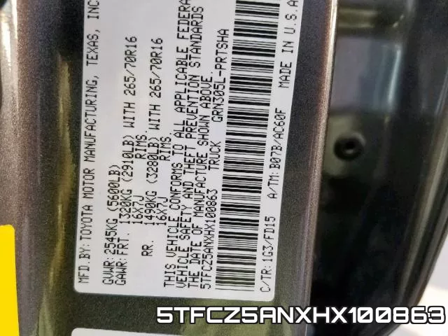 5TFCZ5ANXHX100863 фото 2