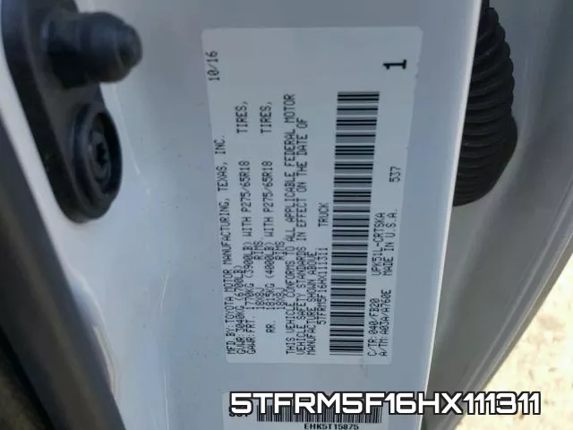 5TFRM5F16HX111311 фото 2