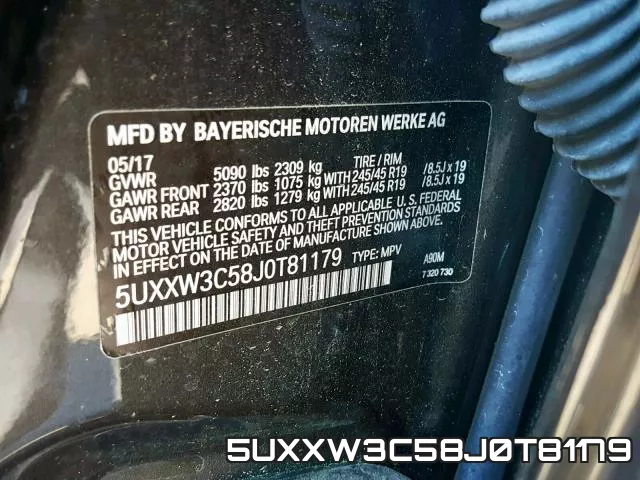 5UXXW3C58J0T81179 фото 2
