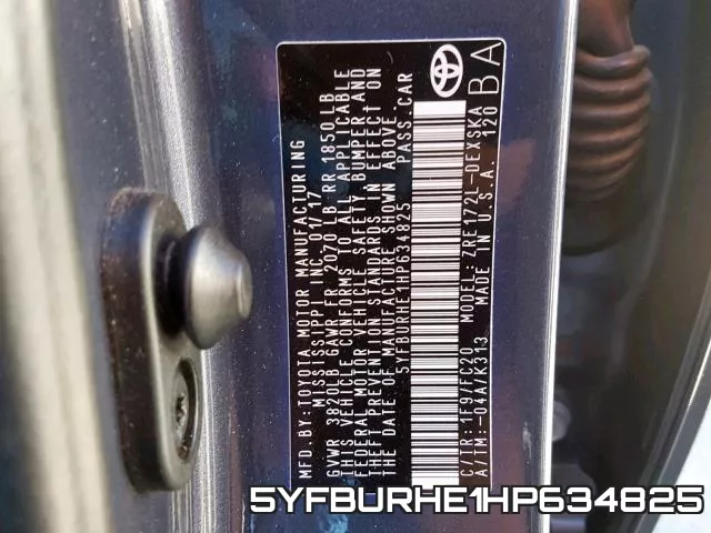 5YFBURHE1HP634825 фото 2
