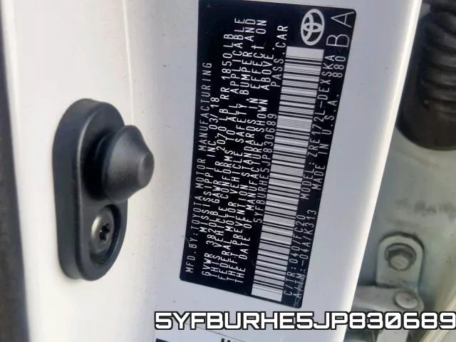 5YFBURHE5JP830689 фото 2