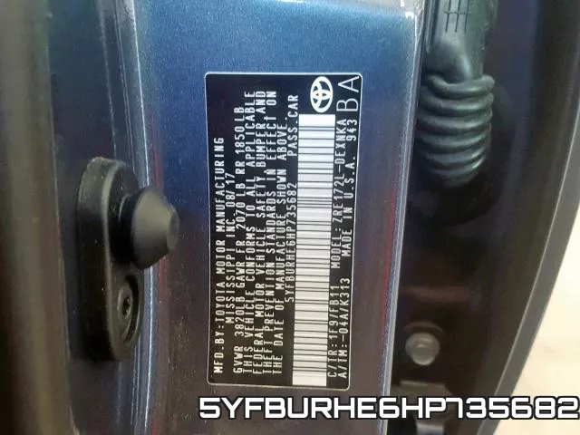5YFBURHE6HP735682 фото 2