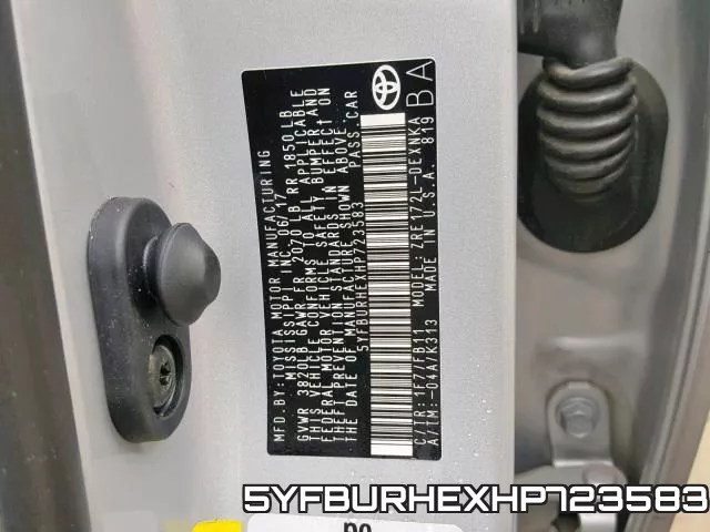 5YFBURHEXHP723583 фото 2