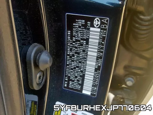 5YFBURHEXJP770604 фото 2