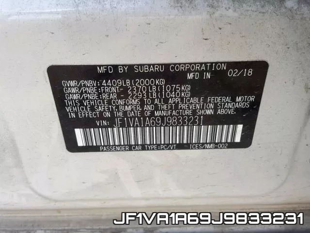 JF1VA1A69J9833231 фото 2