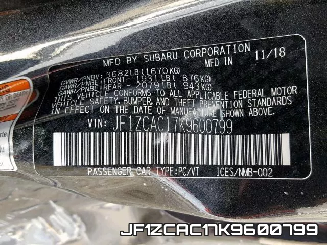 JF1ZCAC17K9600799 фото 2