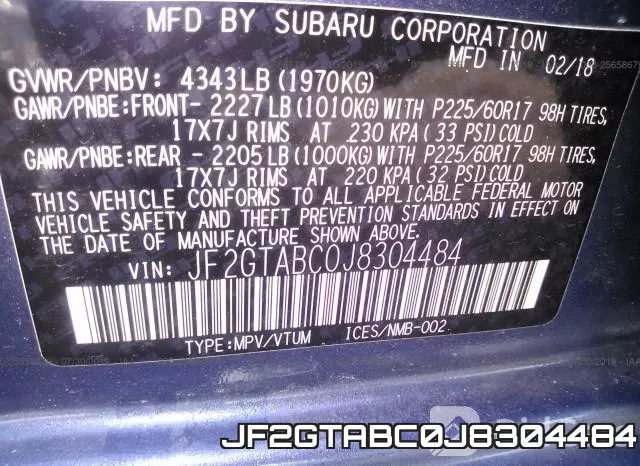 JF2GTABC0J8304484 фото 9