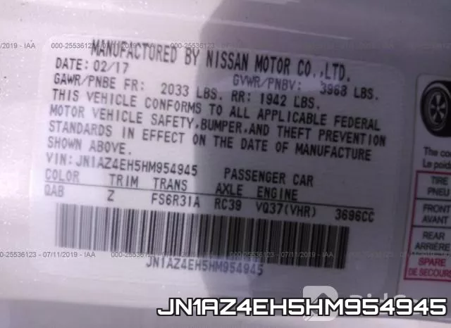 JN1AZ4EH5HM954945 фото 10