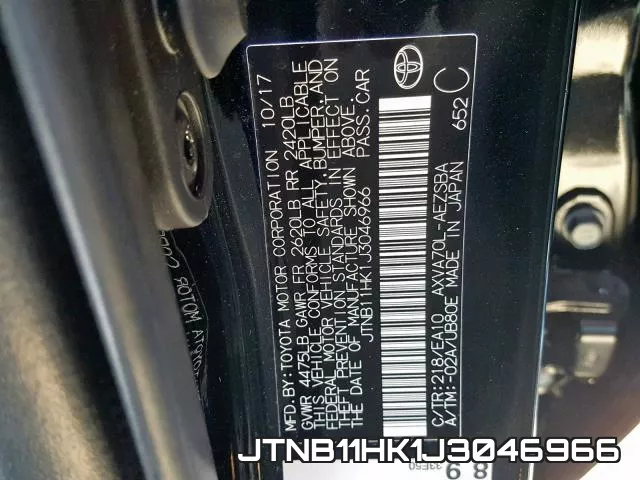 JTNB11HK1J3046966 фото 2