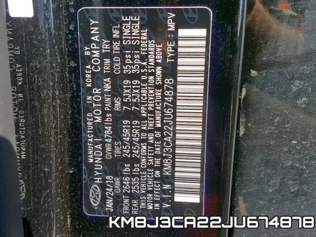 KM8J3CA22JU674878 фото 2