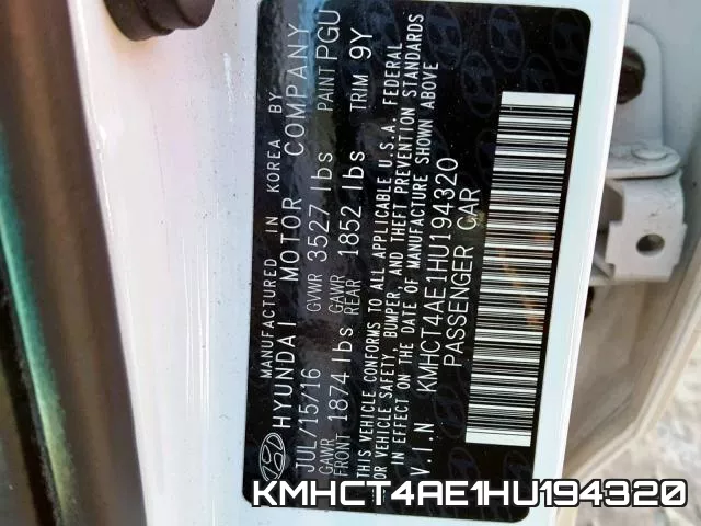 KMHCT4AE1HU194320 фото 2