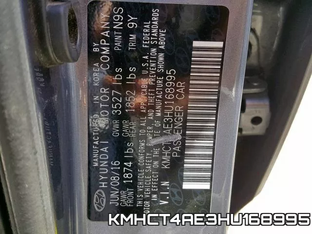 KMHCT4AE3HU168995 фото 2