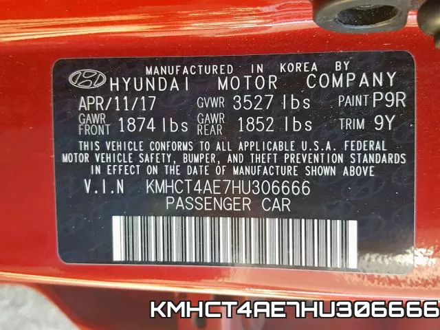 KMHCT4AE7HU306666 фото 2