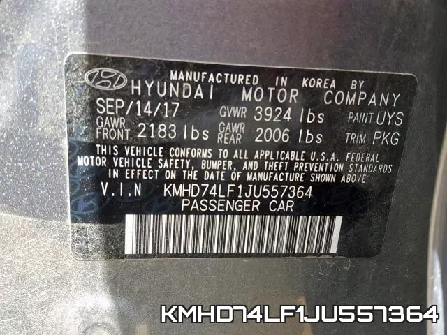 KMHD74LF1JU557364 фото 2