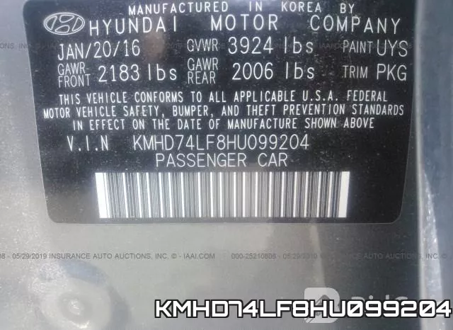KMHD74LF8HU099204 фото 10