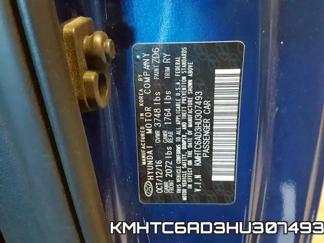 KMHTC6AD3HU307493 фото 2