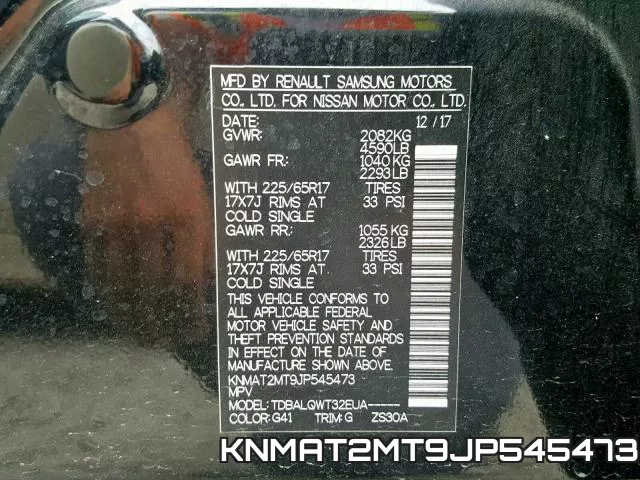 KNMAT2MT9JP545473 фото 2