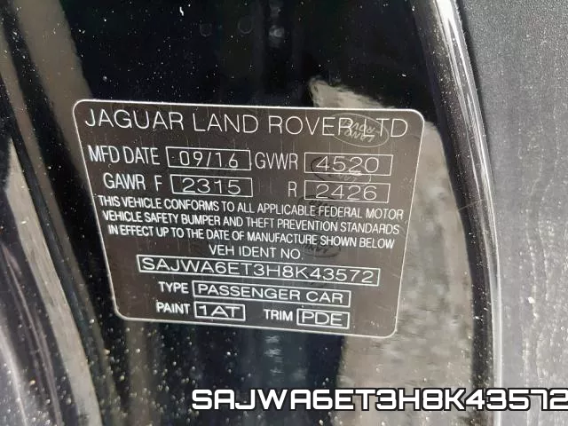 SAJWA6ET3H8K43572 фото 2