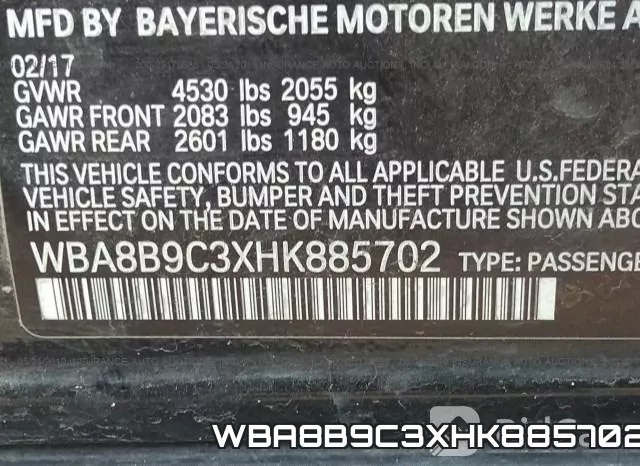 WBA8B9C3XHK885702 фото 10