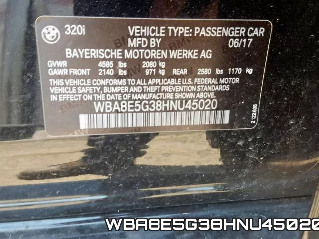 WBA8E5G38HNU45020 фото 2