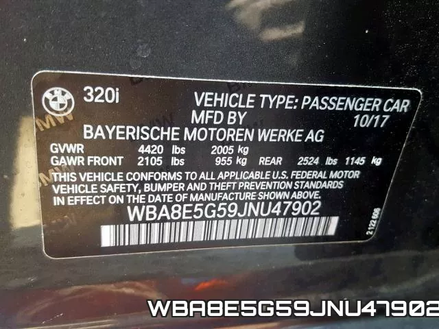 WBA8E5G59JNU47902 фото 2