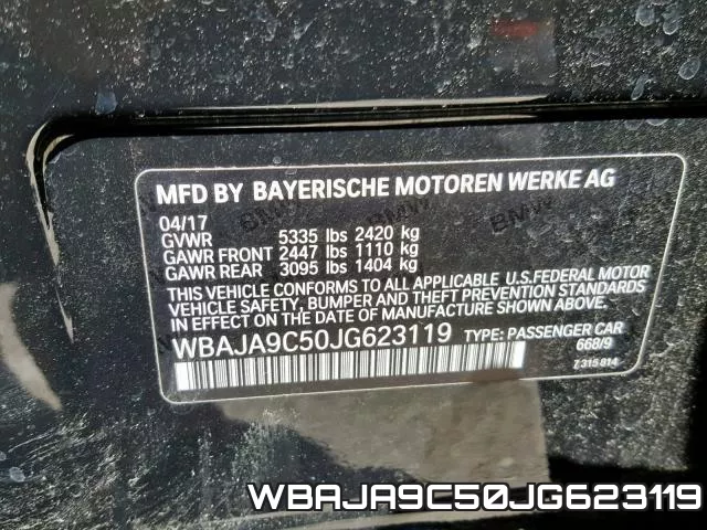 WBAJA9C50JG623119 фото 2