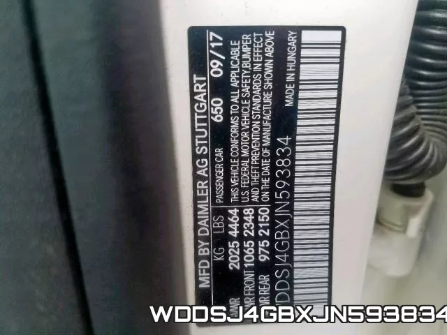 WDDSJ4GBXJN593834 фото 2
