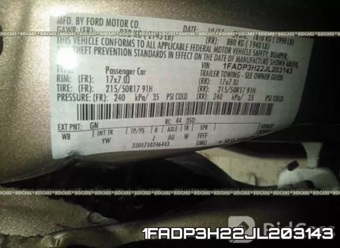 1FADP3H22JL203143 фото 10