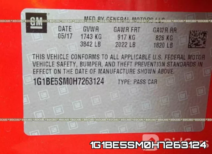 1G1BE5SM0H7263124 фото 9