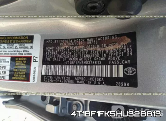 4T1BF1FK5HU328813 фото 10