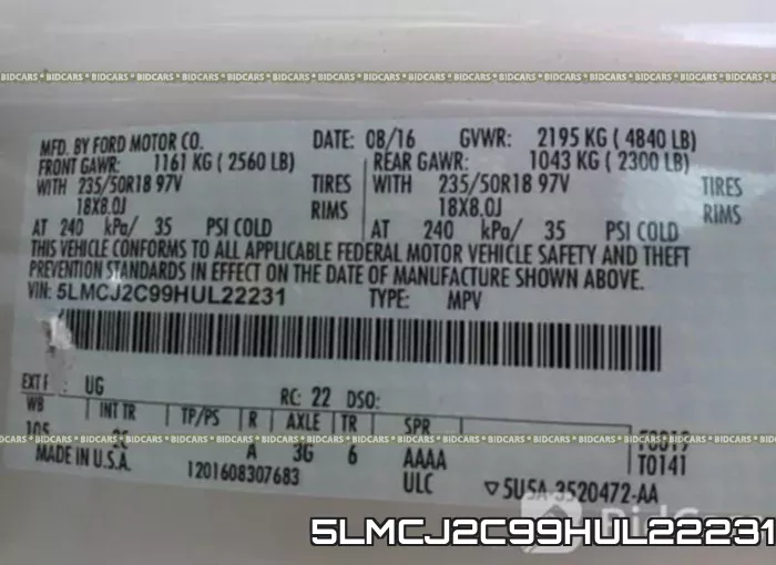5LMCJ2C99HUL22231 фото 10